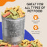 Amici Pet Retro Treats Galvanized Relief Lettering Metal Storage Canister, Food Safe, 72 Ounces