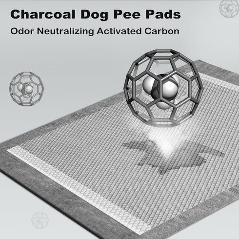 30x36 (40 Counts) MIZOK Dog Pads XXL Extra Large, Charcoal Pee Pads for Dogs, Odor-Control Neutralize Urine Instantly