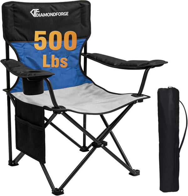 DIAMONDFORGE High Back Camping Chair for Adult, Portable Folding Camp Chair, Outdoor