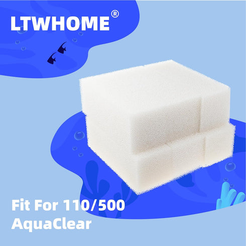 LTWHOME Replacement Foam Insert for Aqua Clear 110/500, AquaClear 20 PPI, Pack of 6