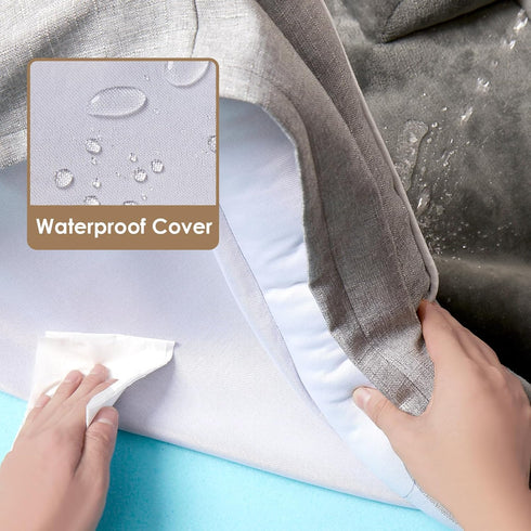 EHEYCIGA Orthopedic Dog Bed for Medium Dogs, Waterproof Memory Foam Couch Bed with Washable Removable Cover, Grey