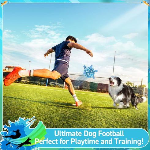 QDAN Premium Dog Toy Balls, 6 Inch Soccer Ball with Straps, Outdoor Pet Training Toys for Medium Large Dogs