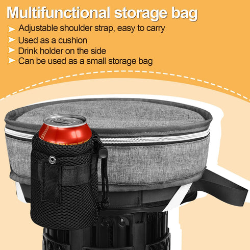 3 600lbs, 3-in-1 Collapsible Stool - Upgraded with Slides Load Capacity Folding Camping Stool with Carry Bag