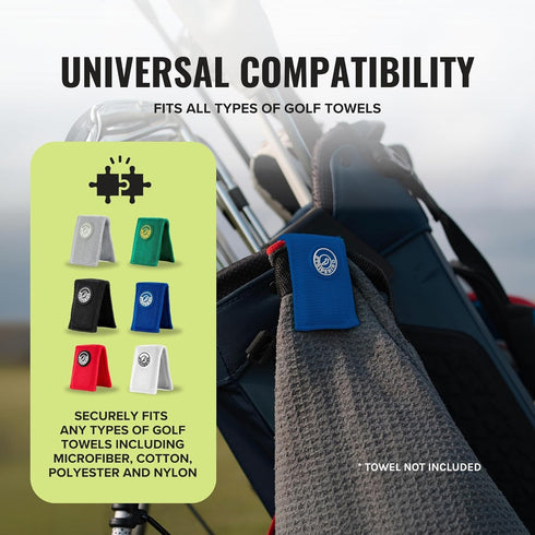 Stripebird Magnetic Clip for Any Towel, Highest Strength Magnet for Golf Towels, Removable Magnetic Towel Clip