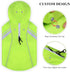 VIVAGLORY Dog Raincoat for Large Dogs, Lightweight Reflective Safety Vest Jackets for Adventures, Bright Yellow