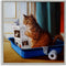 Stupell Industries Litter Box Reading Funny Cat Pet Painting, Design by Lucia Heffernan, Gray Framed Wall Art, 24 x 24