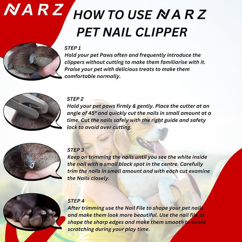 Dog Nail Clippers, Professional Nail Trimmers for Dogs and Cats with Safety Lock to Prevent Over Cutting