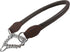 Rolled Genuine Leather Martingale Dog Collar Choker, Brown, 7 Sizes (#7 - Neck Circumf. 17.5"-19.5")