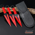 Tactical Knife Survival Knife Hunting Knife 6.75" Ninja Kunai Throwing Knives Set Fixed Blade Knife Razor Sharp Edge Camping Accessories Survival Kit Tactical Gear 73888 (Red) by KCCEDGE BEST CUTLERY SOURCE