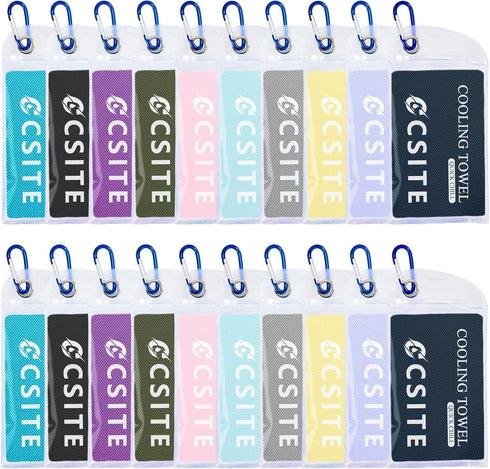 CSITE 20 Pack Cooling Towels (47"x12") for Neck and Face, Ice Towel