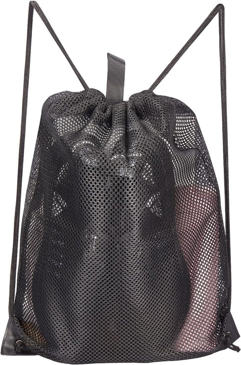 HAOGUAGUA 2-PACK Mesh Drawstring Bag, Mesh String Bag for Gym Laundry, Seashell and Beach Finds, Mushroom Hunting Bag