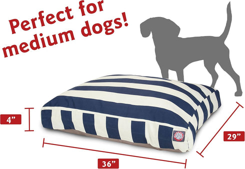 Majestic Pet Rectangle Medium Dog Bed, Washable Non-Slip Comfy Pet Bed with Removable Cover - Dog Bed for Medium Breed
