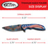 SZCO 8.25” American Eagle Folding Knife, Titanium Finished Handle, Red, White & Blue