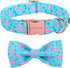 ARING PET Flamingo Dog Collar - Cotton Adjustable Summer Bowtie Collar with Metal Buckle