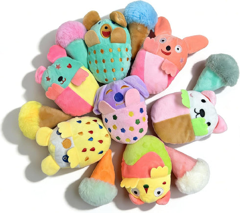 28Pcs Set Squeaky Dog Toys Bulk - Cute Small Dog Toys Plush Puppy Chew Toys for Small/Medium Dogs, Interactive Pet Toys