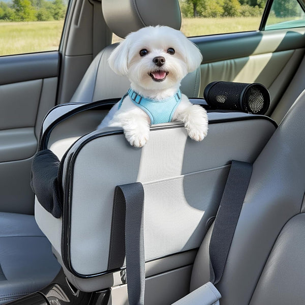 PETSFIT Multipurpose Console Dog Car Seat, Portable Small Dog Car Seat for