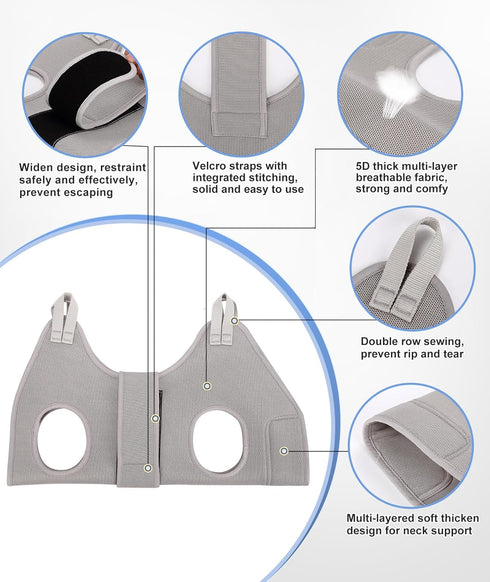 Hammock Hammock Kkiimatt Dog Grooming Harness, M-Large Dog for Nail Trim, Gray Dog Restraint for Nail Clipping,Dog