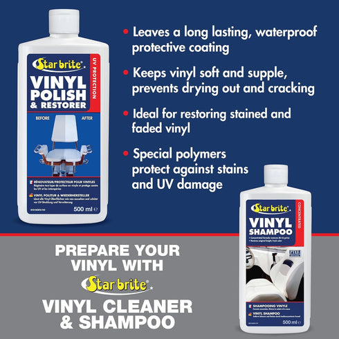 STAR BRITE Vinyl Cleaner, Polish & Protectant - Clean, Renew, Brighten & Protect All Vinyl Surfaces - Marine Grade