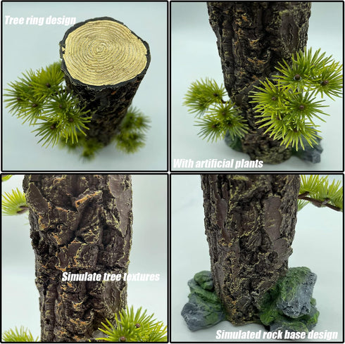 Tfwadmx Tall Tree Trunk Decoration, Aquarium Tree Stump Ornament for Freshwater, Saltwater, Goldfish, Betta, and Shrimp