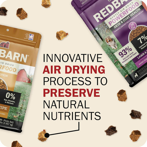 93% 2lb Redbarn Powerfood Air Dried Dog Food for Digestive Gut Health - Beef, Beef Organs & Lamb with Prebiotics