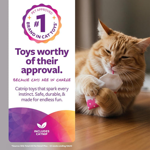 (2 Count 2 Count SmartyKat Tea Teazers Catnip Cat Toys - Pink/Orange
