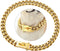 Designer Dog Gold Chain Collar, 15MM Cuban Link with Safety Buckle, Stainless Steel Walking Collars (15MM, 26")