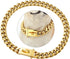 Designer Dog Gold Chain Collar, 15MM Cuban Link with Safety Buckle, Stainless Steel Walking Collars (15MM, 26")