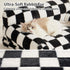 BFPETHOME Cat & Dog Couch Bed, Cute Checkered Pet Sofa for Small Pets, Non-Slip Bottom, Washable Cover (Black&White)