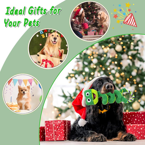 Interactive Plush Dog Chew Toys for Large Medium Small Breeds - Puppy Toys for Boredom and Tug of War