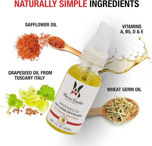 Warren London Nose & Paw Pad Moisturizer for Dogs - 1oz Grapeseed Oil & Essential Oil Blend