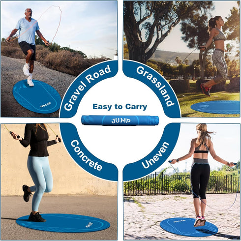 52'' 36'' 5mm Jump Rope Mat Outdoor Indoor, Oval x Non-slip Fitness Exercise Mat, Shock Absorption Extra Thick Design