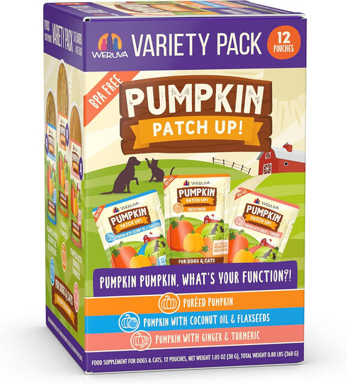 Weruva Pumpkin Patch Up! Variety Pack for Dogs & Cats, 1.05oz Pouch, Pack of 12