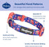 Blueberry Pet Adjustable Dog Collar, Irish Blue Rose Print, X-Small, Neck 8"-11"