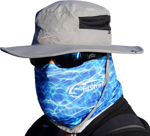 Fishoholic Fishing Face Mask Neck Gaiter, UPF50+ Sun Protection, Available in 3 Colors