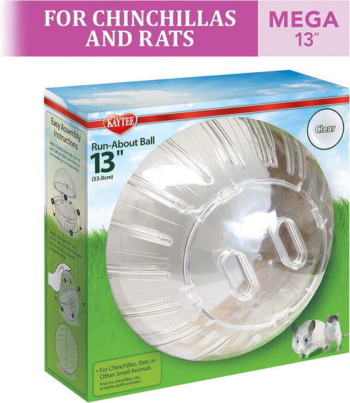 13" Chinchillas Kaytee Clear Run-About Exercise Ball For Pet Rats