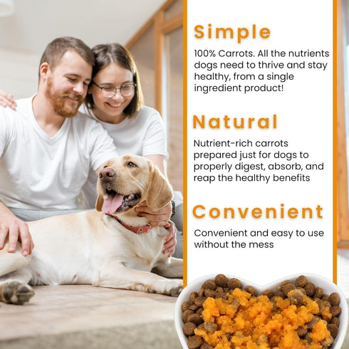 2.2 lbs Olewo Original Carrots for Dogs Fiber for Perfect Poop, Dehydrated Dog Food Toppers for Picky Eaters, Natural