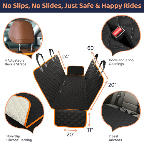Hammock Hammock Petloox XL Dog Car Seat Cover for Back Seat, Waterproof for Car, SUV & Truck, Non-Slip Backseat Cover