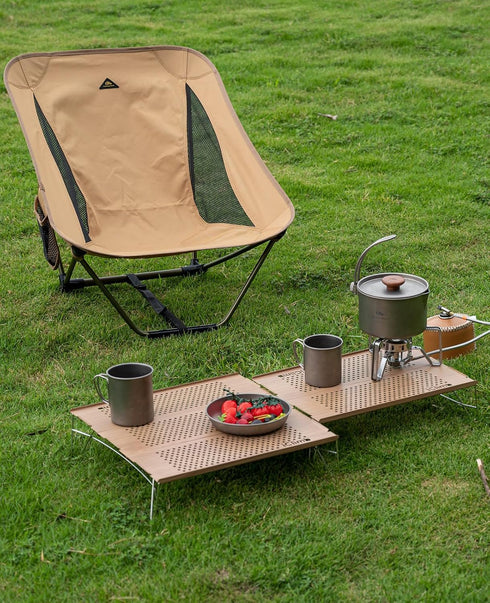 Backpacking iClimb Mini Solo Folding Table Ultralight Compact for Camping Hiking Beach Picnic (Nature - S)
