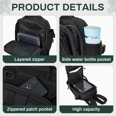 Fishing Tackle Backpack with Rod Holders and 4 Tackle Boxes, Water Resistant Storage Bag for Men