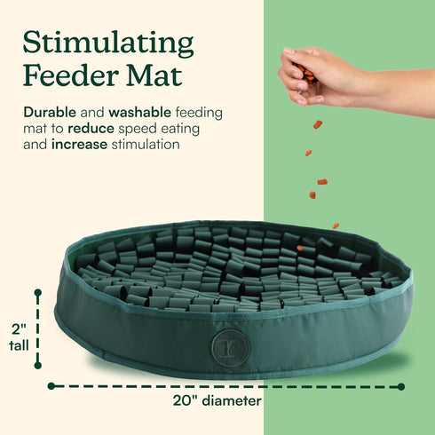 20" Reggie Snuffle Mat for Dogs, for Calming Support, Reducing Speed Eating, and Mental Stimulation, Durable & Easy