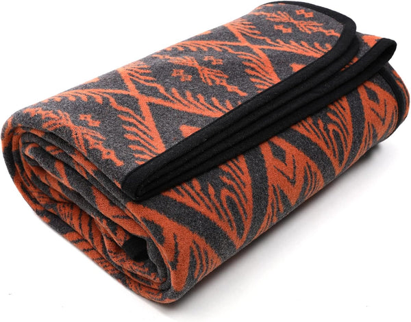 PuTian Merino Wool Blanket - 4 lbs Warm, Thick, Washable, Large 87" x 63" Throw for Camping, Couch, Travel