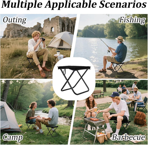 275lbs, (1 Camping Stool Portable Pocket Handbag Stool, Collapsible Chair Folding Stool for Adults Holds Small Camp