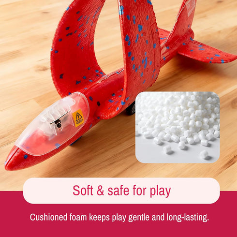Set, (14+) JOYIN LED Foam Glider Airplane Launcher Included Light-Up Flying Planes and Handheld Launcher, Long Distance