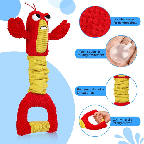 IOKHEIRA Dog Toys for Large Dogs, Squeaky Stuffed Tug of War Toys for Small/Medium/Big Sizes