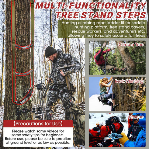 Step Climbing Aider, Camo Foot Ascender, Climbing Stick Aiders for Hunting, Tree Steps, Treestand Gear