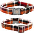 Elegant little tail Fall Dog Collar, Halloween Plaid with Flower Adjustable Collar for Small Dogs