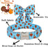 Unique Style Paws Thanksgiving Dog Collar with Bow Tie, Blue Turkey, for Small Medium Large Dogs, Autumn Winter Gifts -