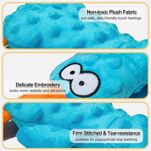 2 Pack Adpartner Squeaky Dog Toys, Dog Toy Duck Plush Crinkle Dog Toys for Small Medium Breeds, Interactive Pet Squeaky