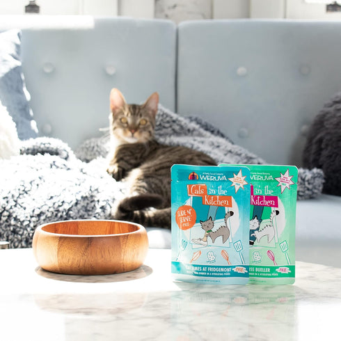 Weruva Cats in The Kitchen, Grain-Free Natural Wet Pate Cat Food Pouches, Meowiss Bueller, 3oz, Pack of 12