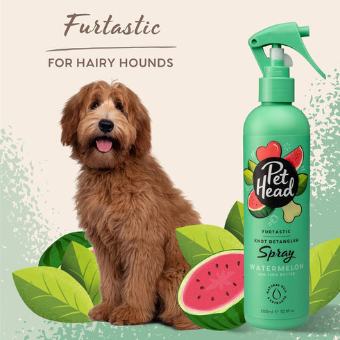 PET HEAD Furtastic Grooming Spray for Dogs with Long and Curly Coats, 10.1 fl. oz. Watermelon Scent, Gentle Puppy